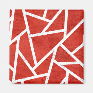 Aimant Motif en mosaïque rouge et blanche