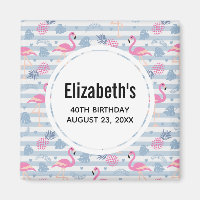 Motif Flamant Rose & Ananas Enregistrer la Date