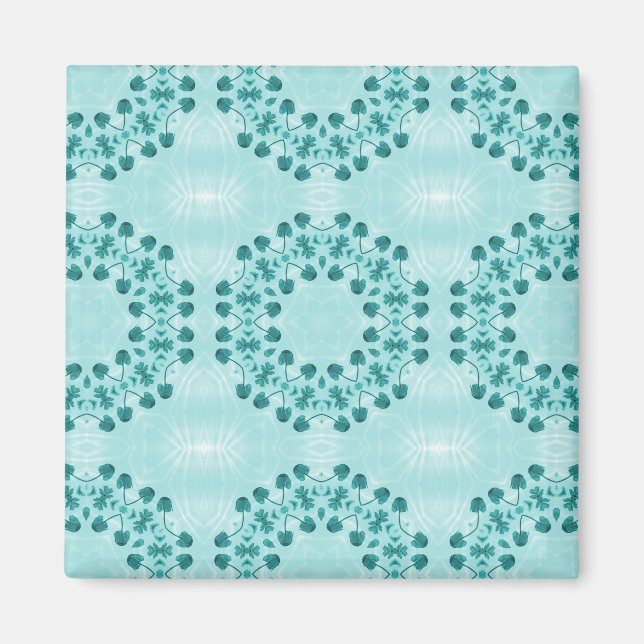 Aimant Motif floral, bleu Turquoise (Devant)
