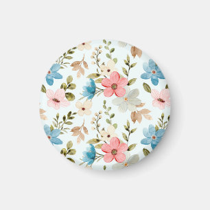 Aimant Motif floral de fleurs sauvages à l'aquarelle
