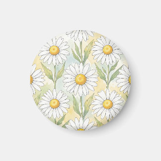 Aimant Motif floral de marguerite blanche joyeuse