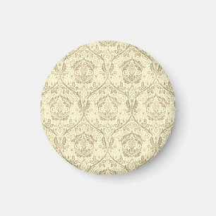 Aimant Motif floral élégant sépia beige