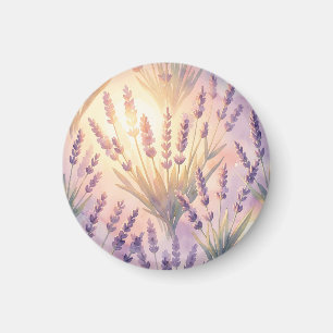 Aimant Motif floral lavande violet aquarelle rêveur