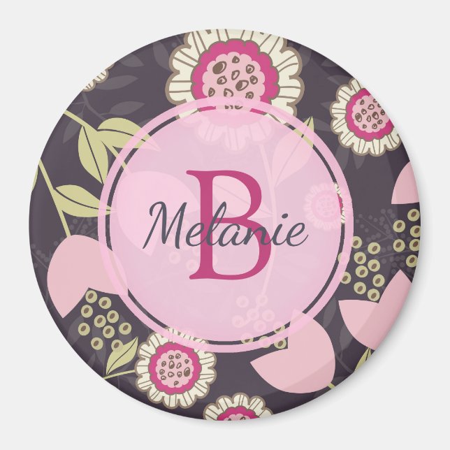 Aimant Motif floral rose moderne Tulip Personnalisé (Devant)