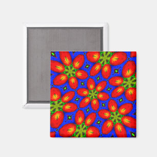 Aimant Motif Floral Rouge mou
