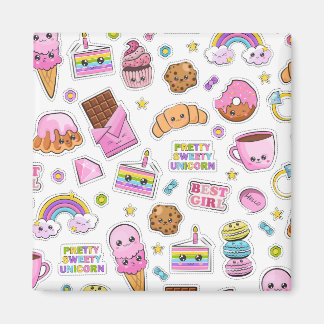 Aimant Motif Funny Unicorn Magique Arc-en-ciel mou
