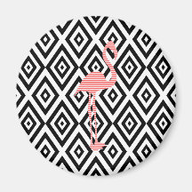 motif géométrique Abstrait - noir - flamant rose