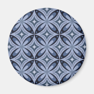 Aimant Motif géométrique bleu de style rétro