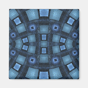 Aimant Motif géométrique d'abrégé sur bleu mouvements