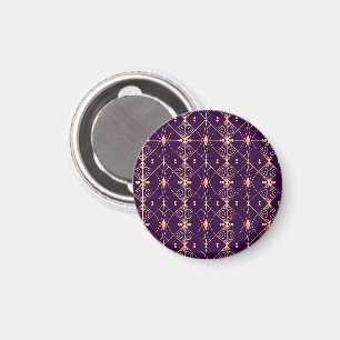 Aimant Motif géométrique de formes de diamant qui se croi