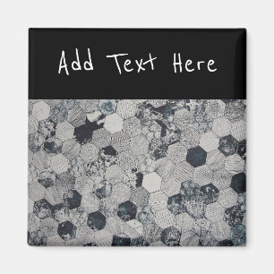 Aimant Motif géométrique gris, blanc et noir