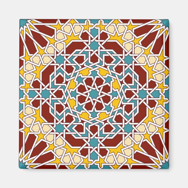 Aimant Motif géométrique islamique (Devant)