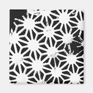 Aimant Motif géométrique noir et blanc