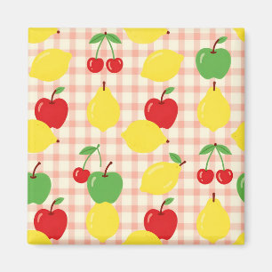 Aimant Motif Gingham de Fruits Mignons