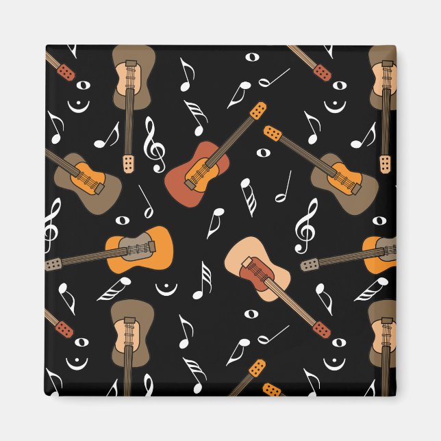 Aimant Motif Guitare Music Notes (Devant)