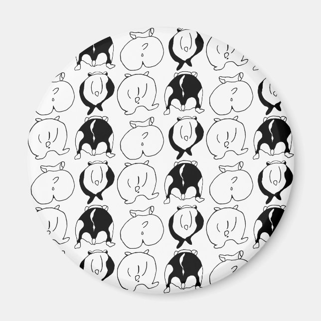 Aimant Motif Hamster Butts (Devant)