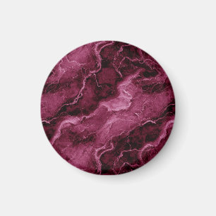 Aimant Motif marbré en Magenta foncé et rose
