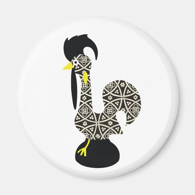 Aimant Motif noir, Galo de Barcelos (Devant)