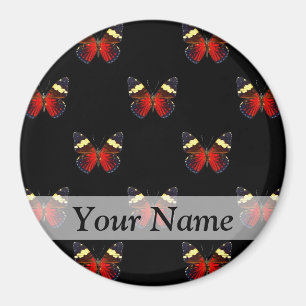 Aimant Motif papillon rouge et noir