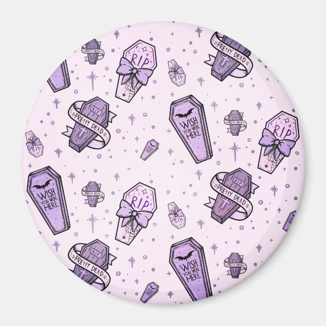 Aimant Motif Pastel Goth Coffins (Devant)