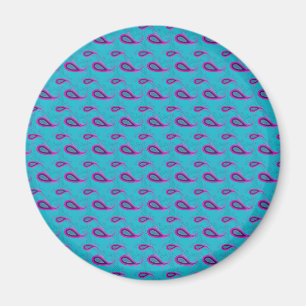 Aimant Motif Peacock et Magenta Paisley