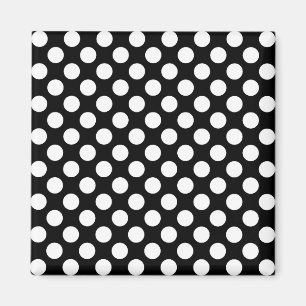 Aimant Motif pois noir et blanc