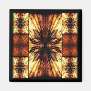 Aimant Motif Rétro Orange Et Brown