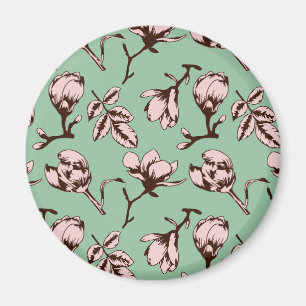 Aimant Motif sans couture avec bourgeons floraux des arbr