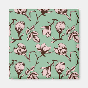 Aimant Motif sans couture avec bourgeons floraux des arbr