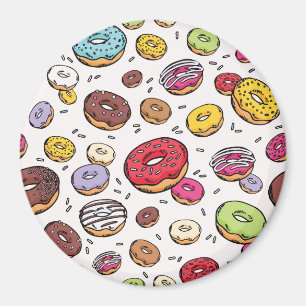 Aimant Motif sans couture de donuts