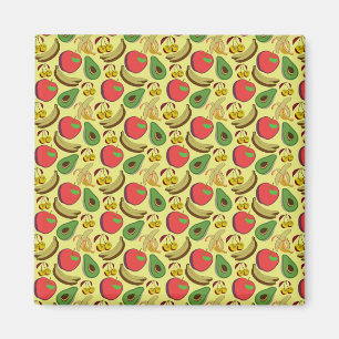 Aimant Motif sans couture de fruits tropicaux colorés