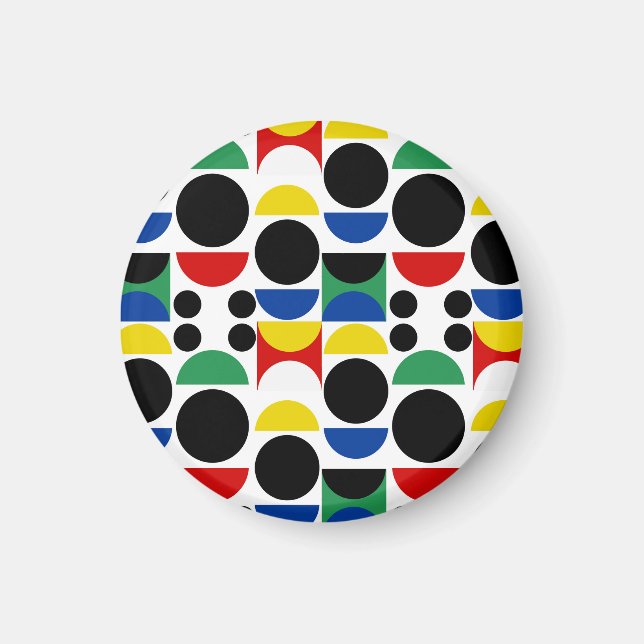 Aimant Motif scandinave du Bauhaus du milieu du siècle (Devant)