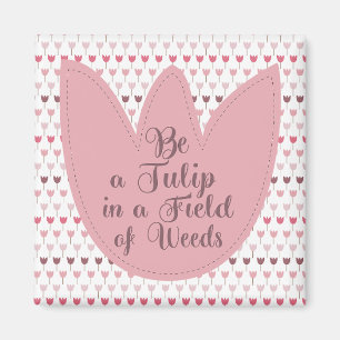 Aimant Motif simple de tulipe rose