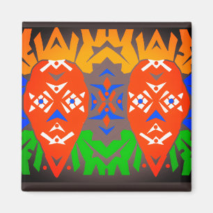 Aimant Motif Tribal Abstrait
