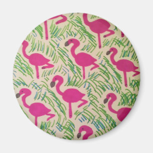 Aimant Motif tropical de Flamants roses roses