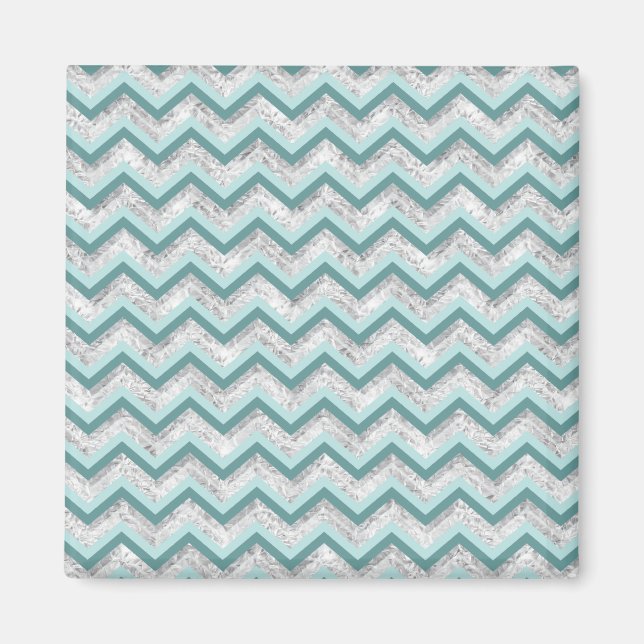 Aimant Motif turquoise et Crystal Zigzag (Devant)