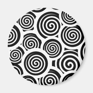 Aimant Motif vectoriel spirale noire et blanche