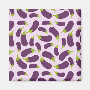 Aimant Motif végétal d'aubergine violet végétal Conceptio
