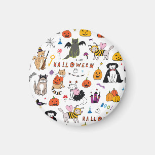 Aimant Motif Vintage Halloween Cats