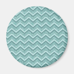 Aimant Motif ZigZag Parties scintillant Turquoise