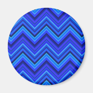 Aimant Motif zigzag rayures bleues