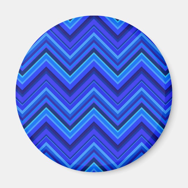 Aimant Motif zigzag rayures bleues (Devant)