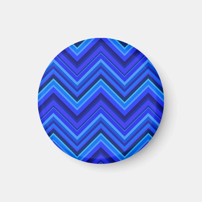 Aimant Motif zigzag rayures bleues (Devant)