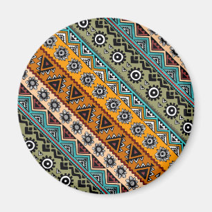 Aimant Motifs aztèques colorés design décoratif