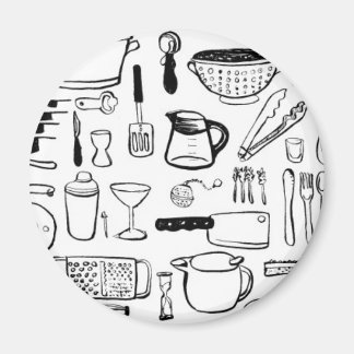 Aimant Motifs de cuisine colorés