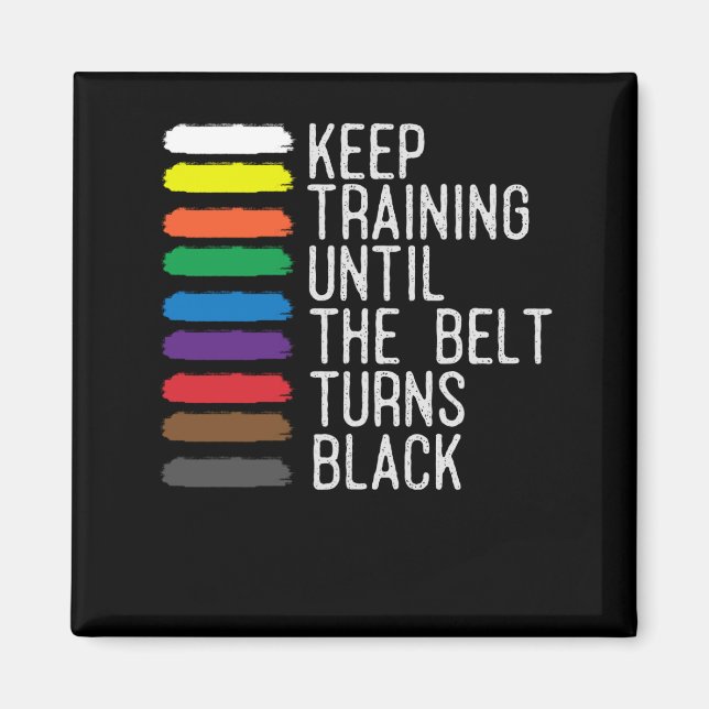 Aimant Motivation de la ceinture noire Taekwondo Jiu Jits (Devant)