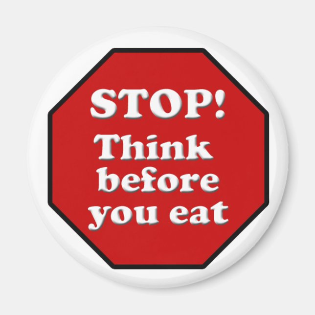 Aimant Motivation Diet, Arrêtez de penser avant de (Devant)
