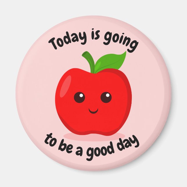 Aimant Motivationnelle Positive Cute Kawaii Apple (Devant)