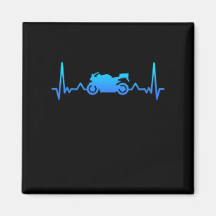 Aimant Moto Heartbeat cadeau vélo pour Biker Papa Maman M