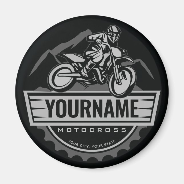 Aimant Motocross personnalisée Rider Dirt Bike Hill Racin (Devant)